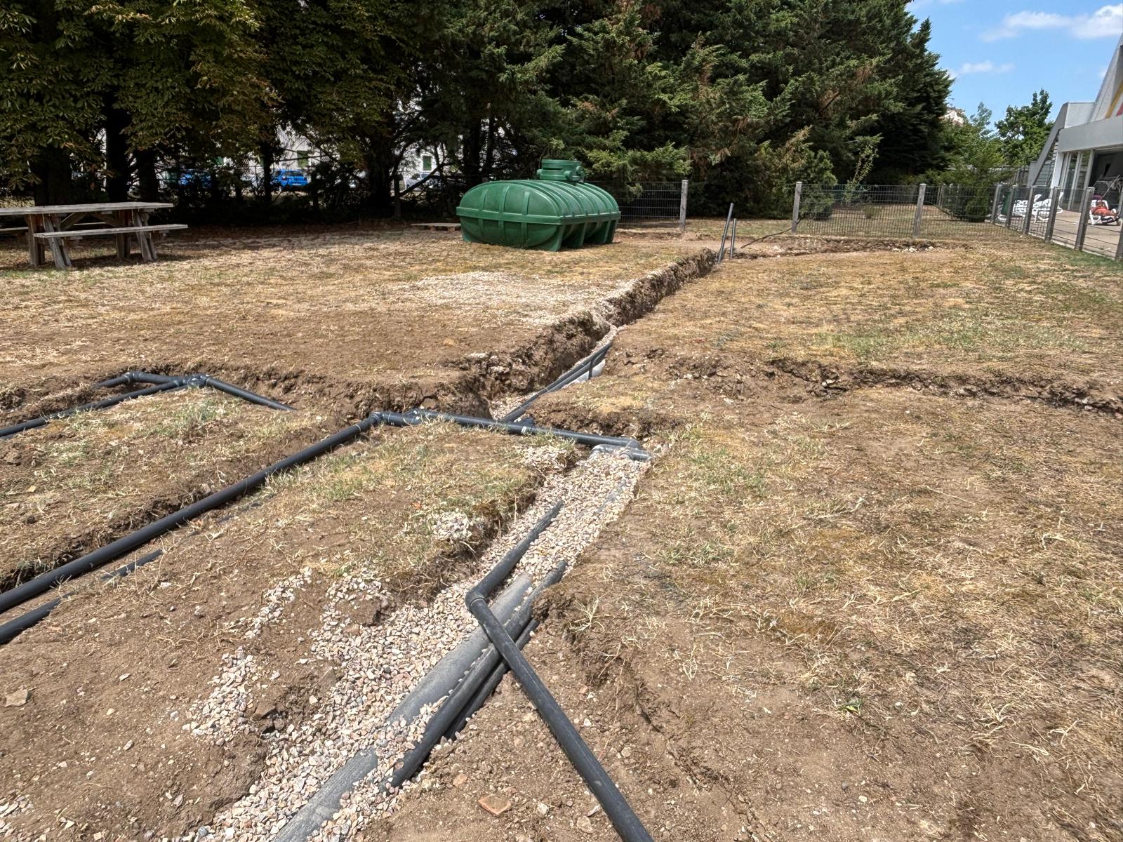 Chantier de création d'une aire de jeux Aquatique